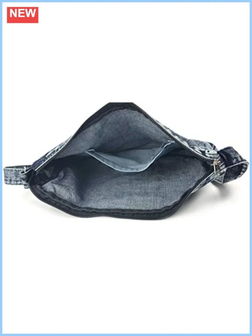 Denim Hobo Crossbody Bag Women's Shoulder Bag with Adjustable Strap